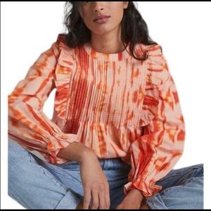 NWT Anthropologie Samant Chauhan Emilia Ruffled Tye Dye Top
